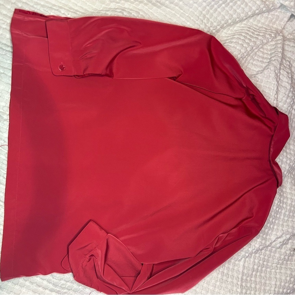 Blair Boutique Red Floral Embroidered Zip Blouse Jacket | Sizeā XL - Picture 4 of 10